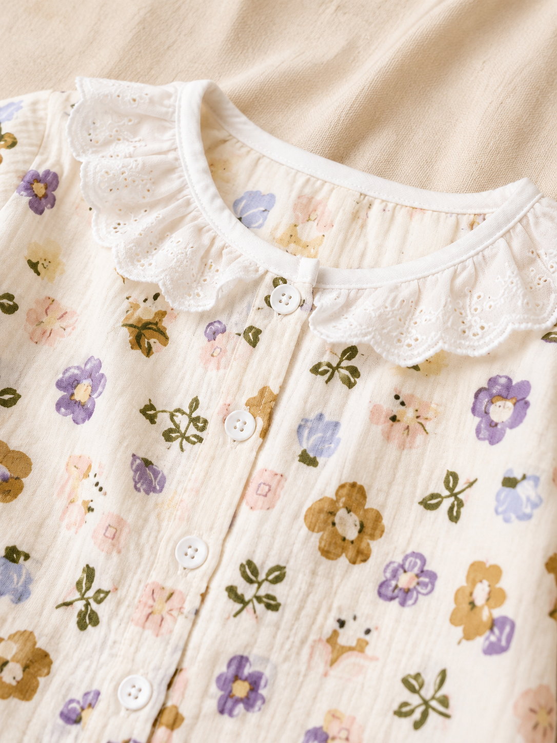 Pyjama coton fille | Imprimé Floral