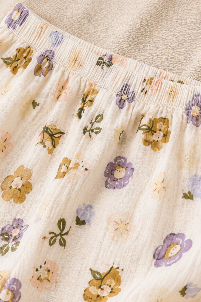 Pyjama coton fille | Imprimé Floral