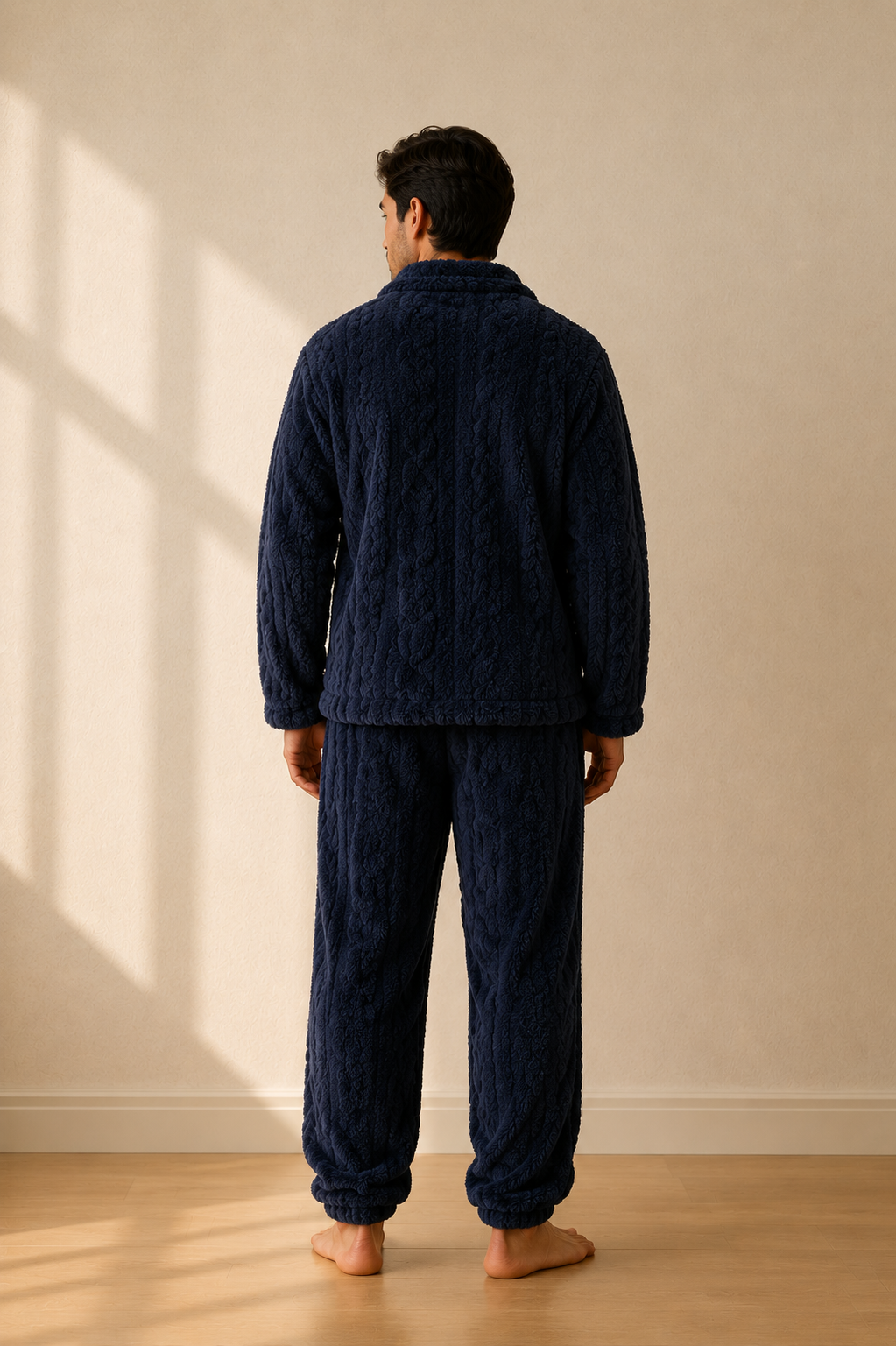 Pyjama polaire homme | Col V boutonné