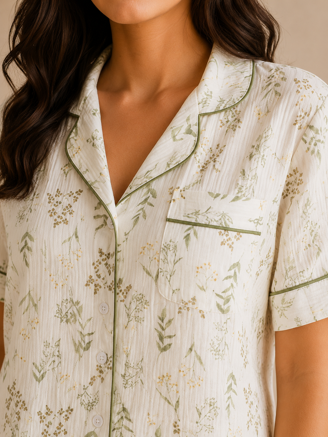 Ensemble pyjama femme | Imprimé feuilles