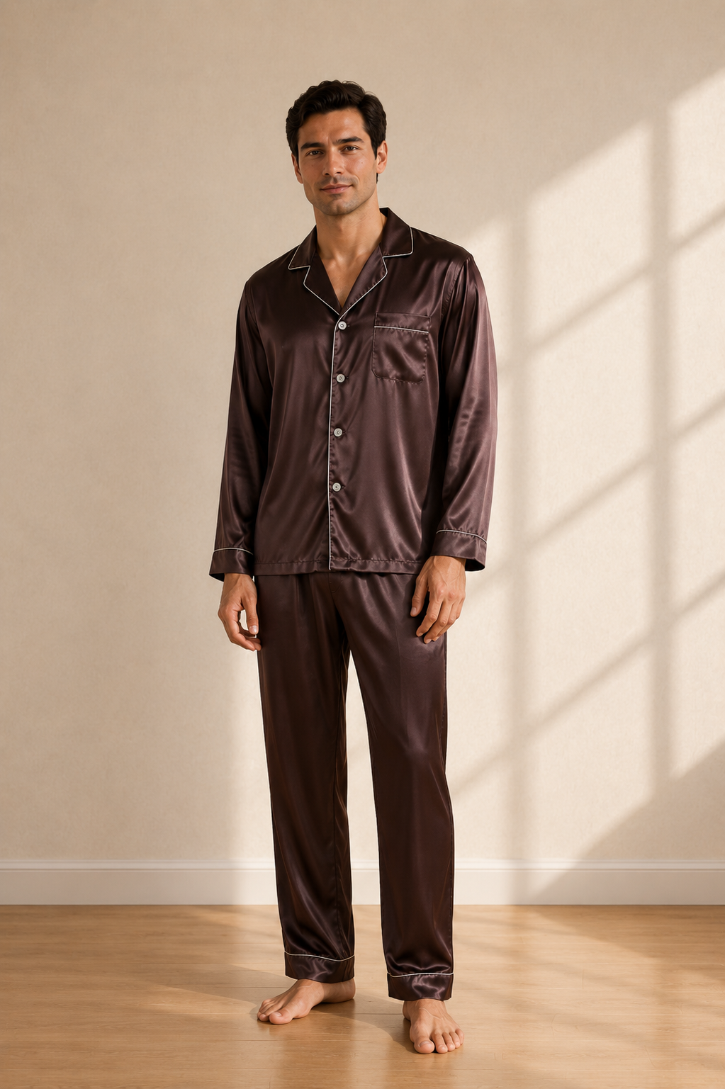 Pyjama en soie homme long | Élégance
