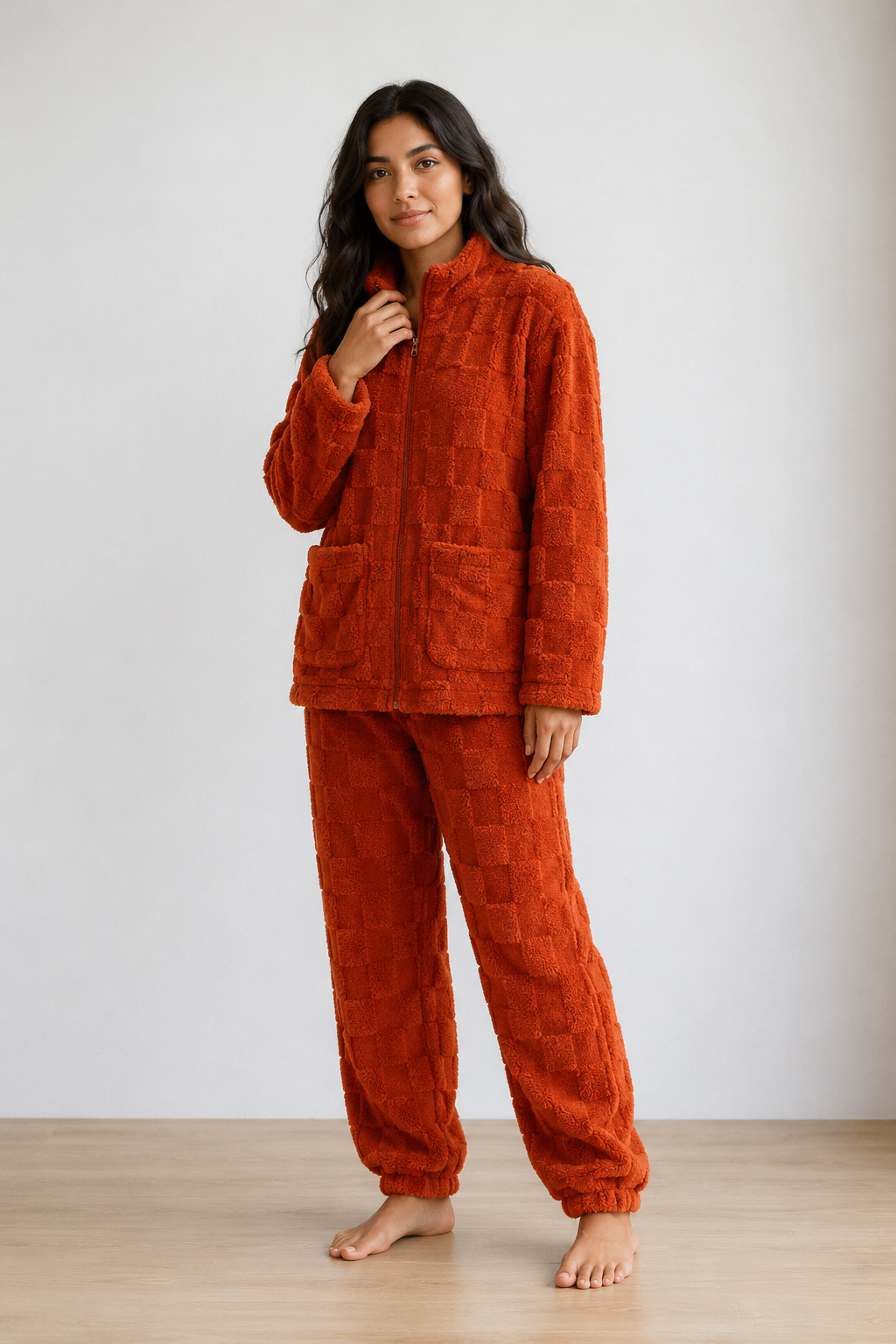 Ensemble pyjama polaire femme | Noisette