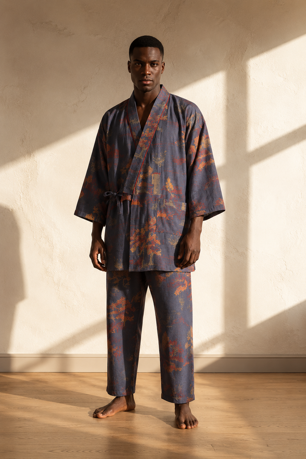 Pyjama kimono en coton homme | Saka