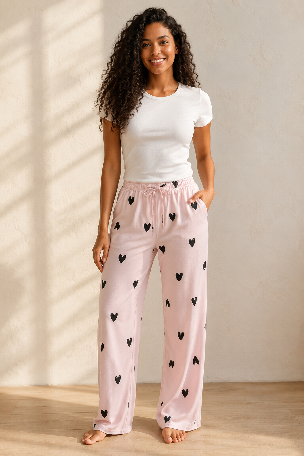 Pantalon de pyjama femme | Imprimé cœur