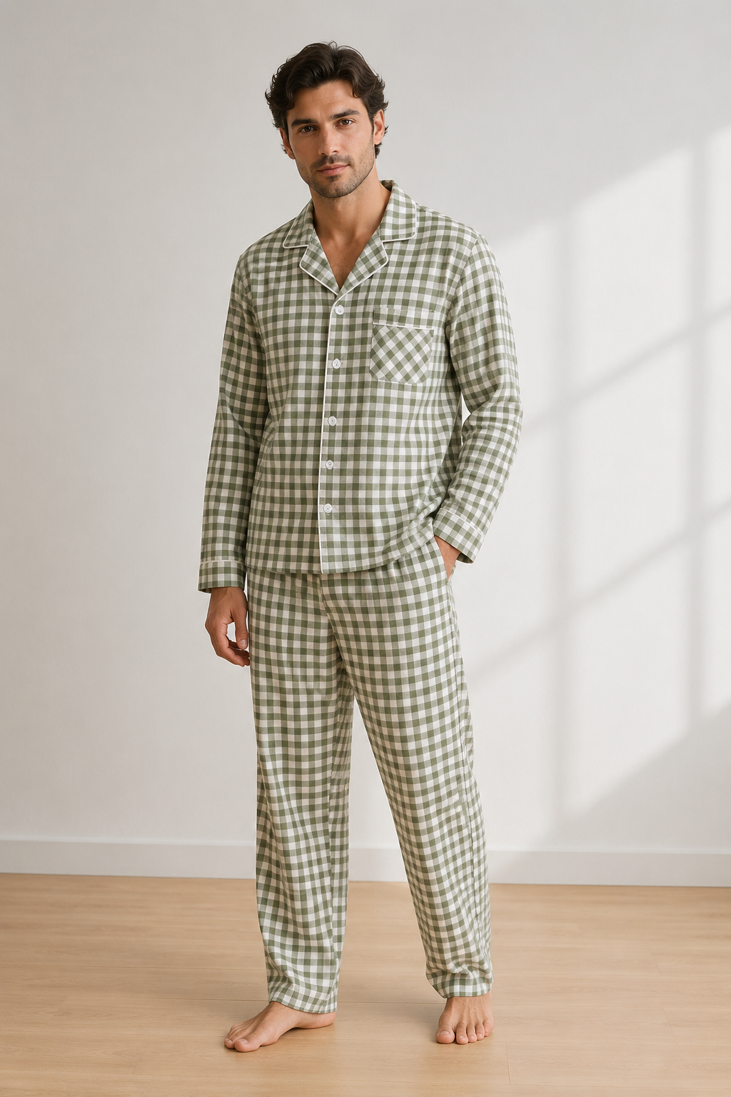 Pyjama long en coton homme | Santorin
