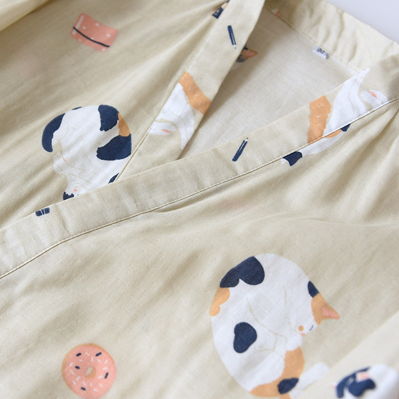 Pyjama kimono homme | Imprimé chat