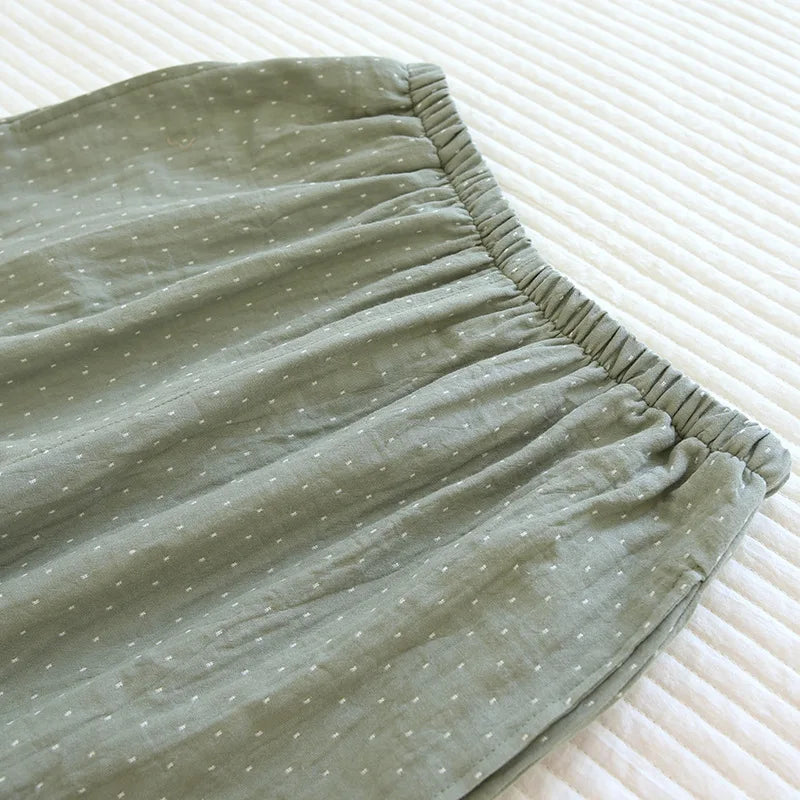 Pyjama long en coton femme | Imprimé points
