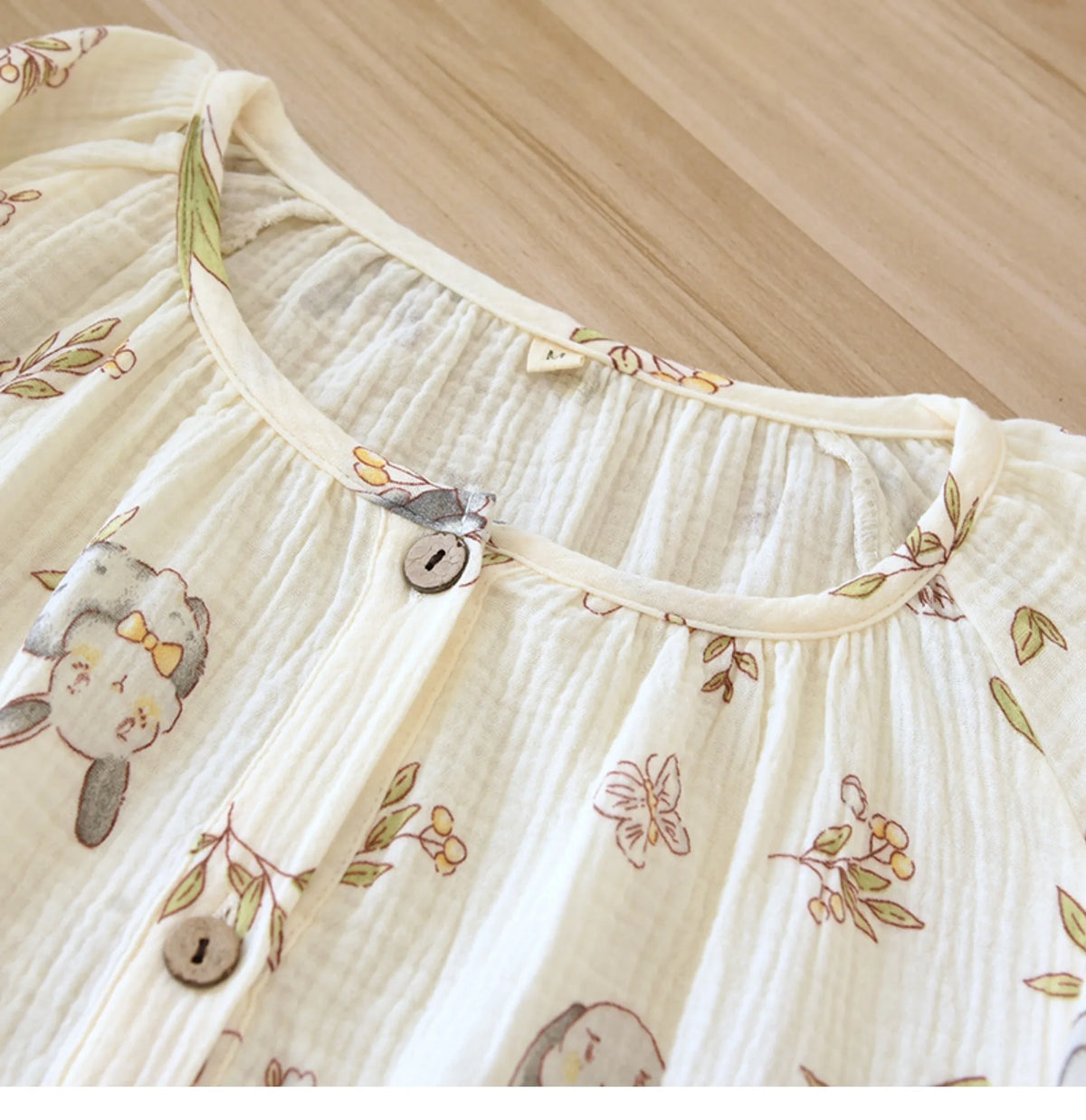 Haut de pyjama femme manches longues | Imprimé Nature