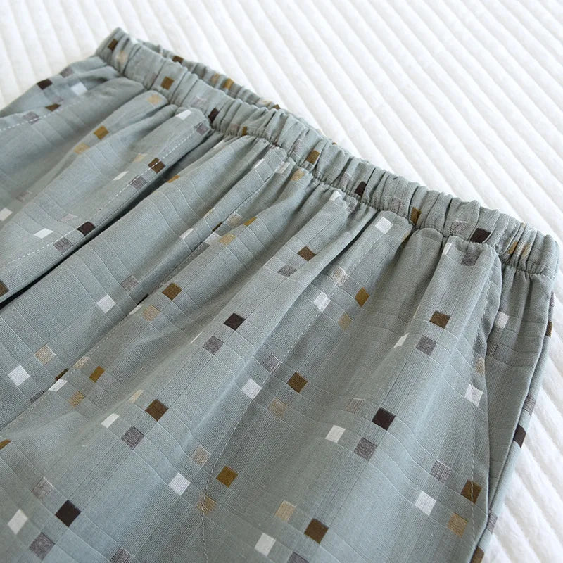 Short de pyjama en coton homme | Imprimé carreaux