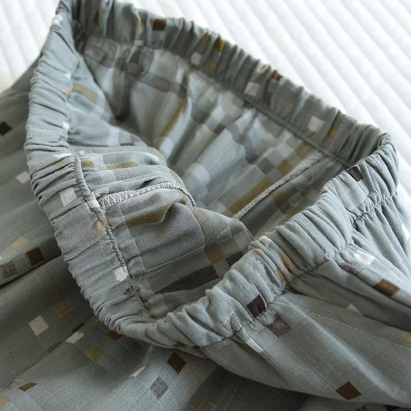 Short de pyjama en coton homme | Imprimé carreaux