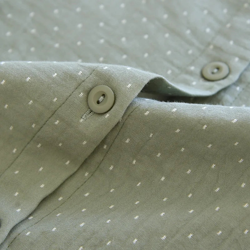 Pyjama long en coton femme | Imprimé points