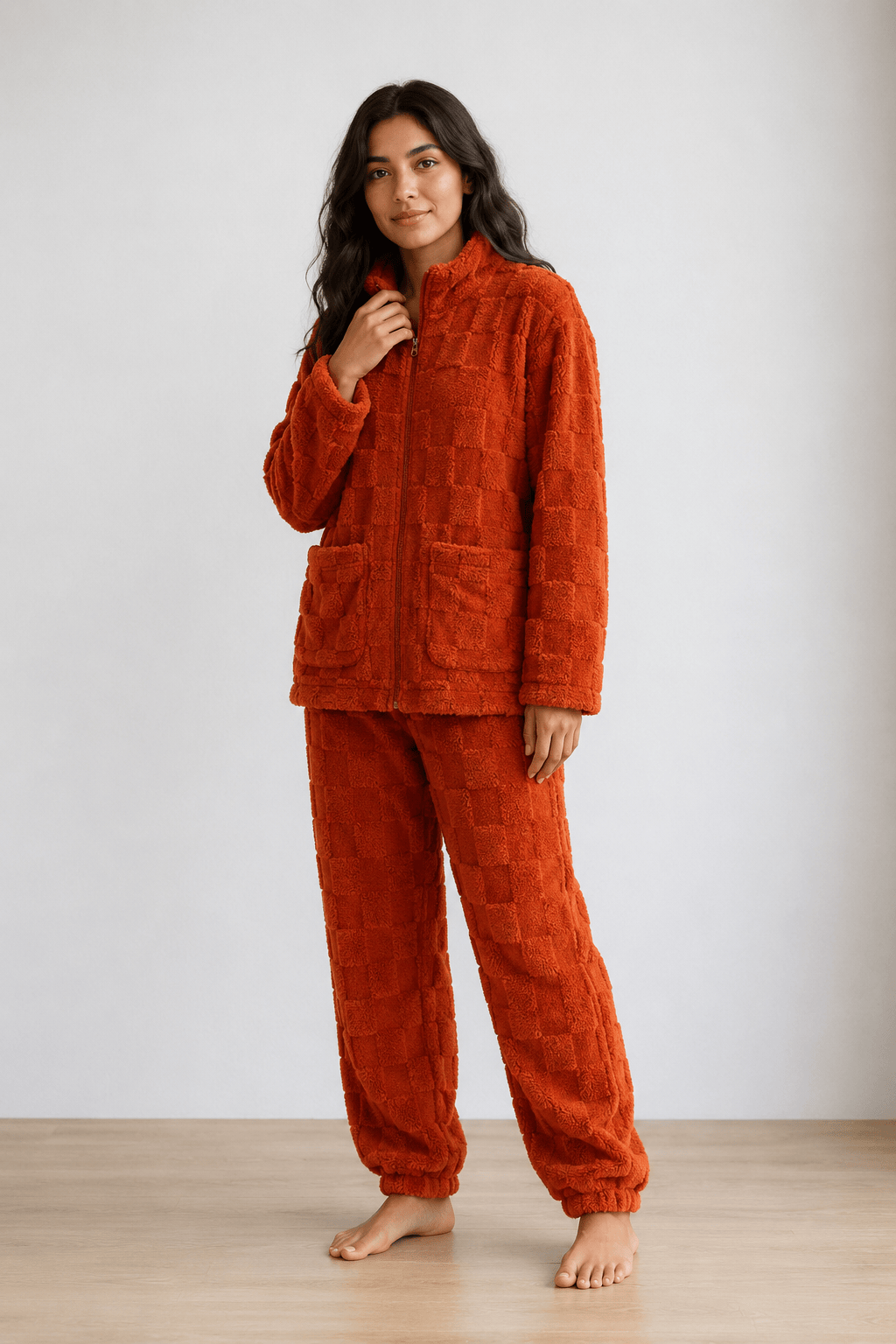 Ensemble pyjama polaire femme | Noisette