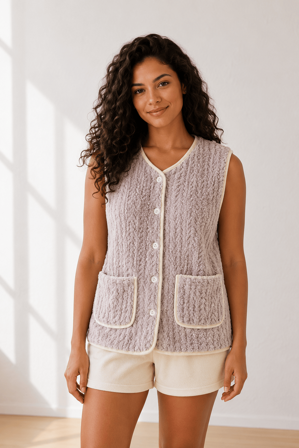 Haut de pyjama sans manches femme Bruyère | Nyrvane