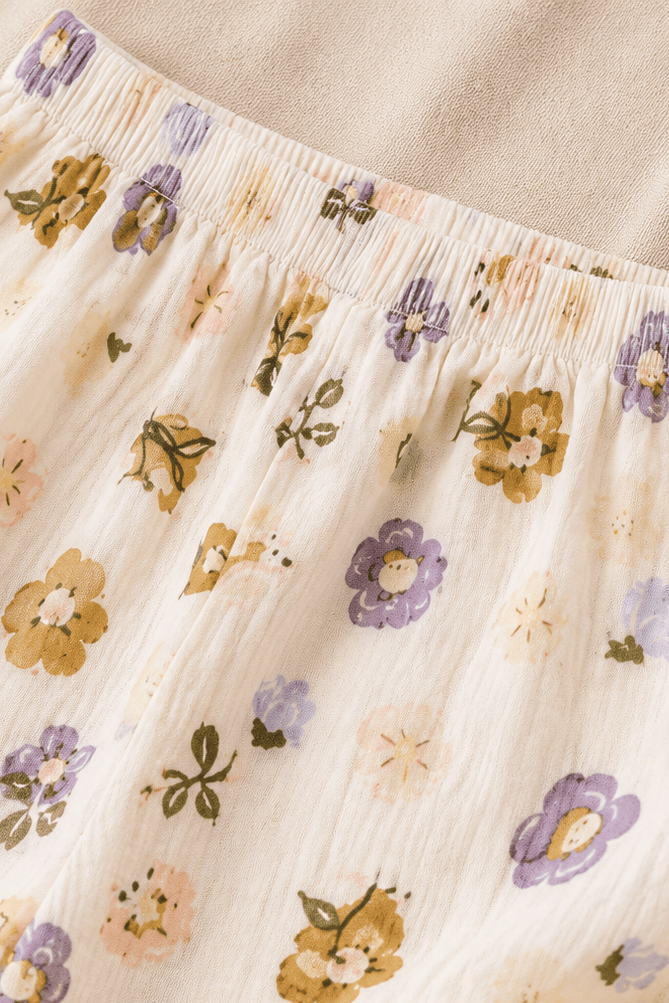 Pyjama coton fille | Imprimé Floral