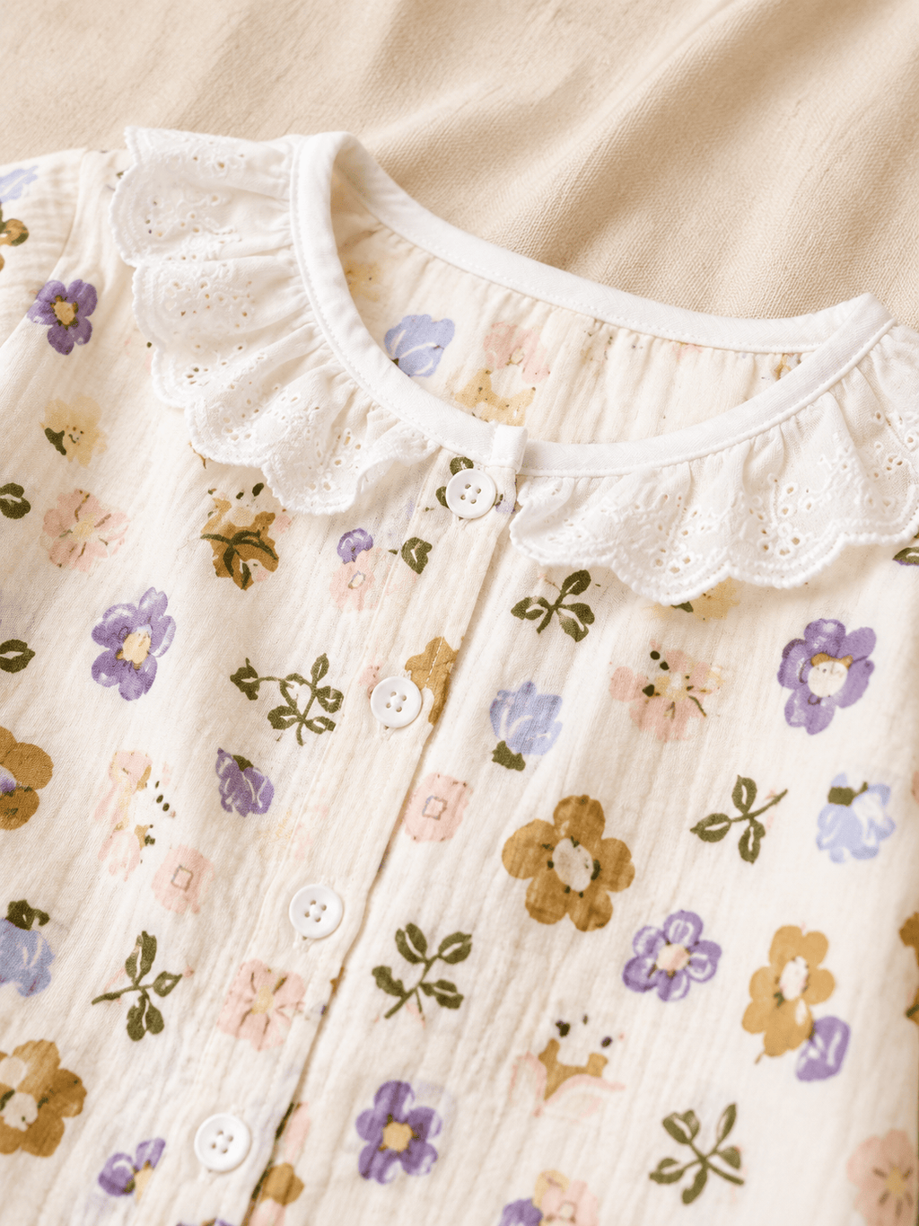 Pyjama coton fille | Imprimé Floral