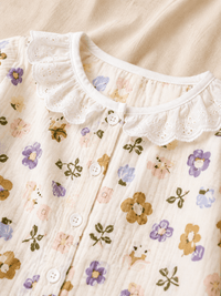 Pyjama coton fille | Imprimé Floral