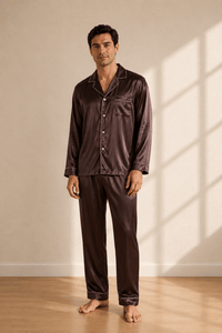 Pyjama en soie homme long | Élégance