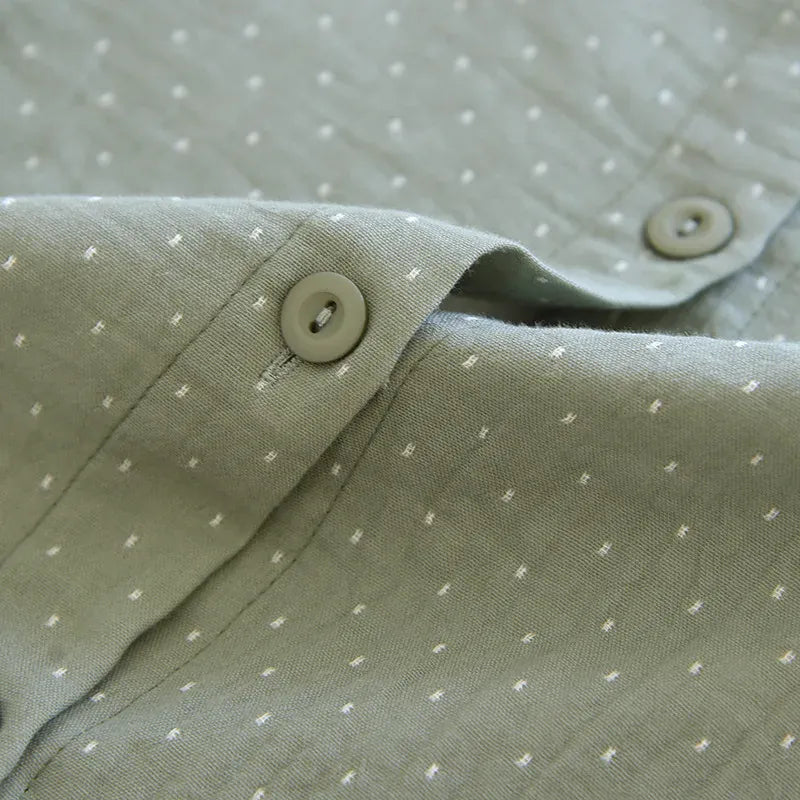 Pyjama long en coton femme | Imprimé points
