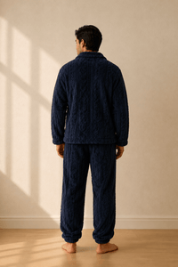 Pyjama polaire homme | Col V boutonné