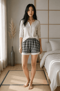 Short de pyjama à carreaux femme | Soline