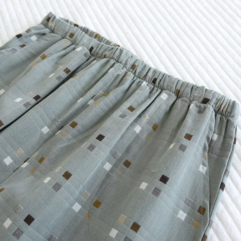 Short de pyjama en coton homme | Imprimé carreaux