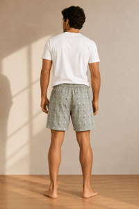 Short de pyjama en coton homme | Imprimé carreaux